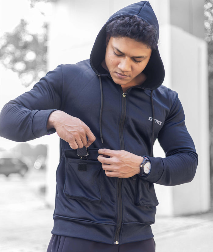 Ultimate Cargo Hoodie: Norway blue (4 Pockets) - GymX