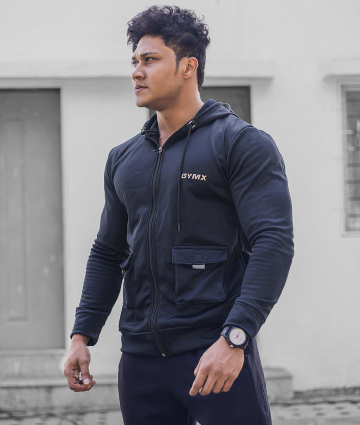 Ultimate Cargo Hoodie: Norway blue (4 Pockets) - GymX