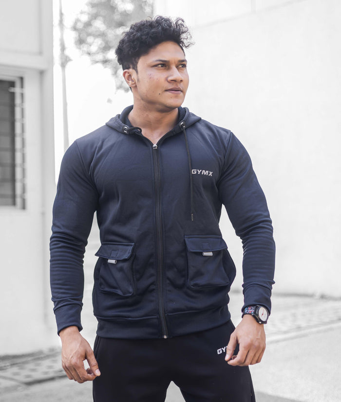 Ultimate Cargo Hoodie: Norway blue (4 Pockets) - GymX
