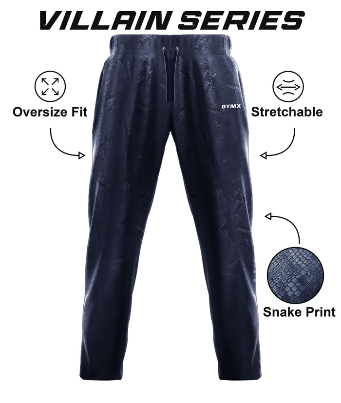 Villain GymX Oversized Bottoms: Venom Blue - Final Sale