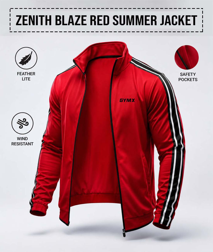 Zenith Oversized Summer Jacket: Blaze Red